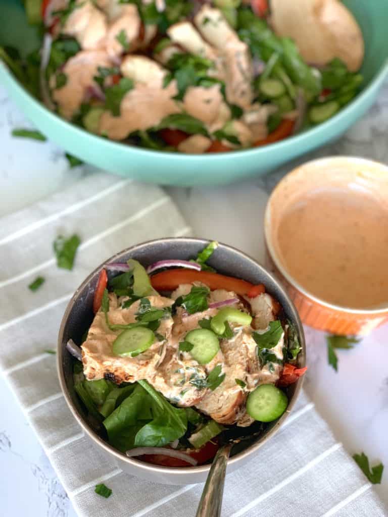 This healthy buffalo chicken salad has a little kick that only enhances how delicious it is. Here's how to make it in minutes!