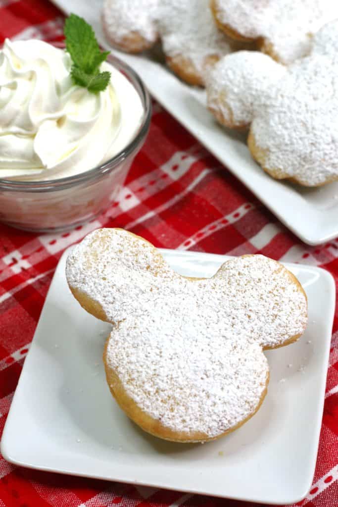 This delicious recipe shows you how to make homemade Mickey Mouse beignets. They are so good!