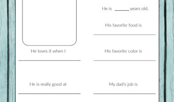Fathers Day About My Dad printable activity sheet