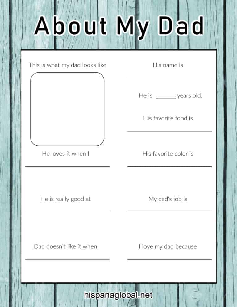 Cute Father’s Day Printable Activity Sheet