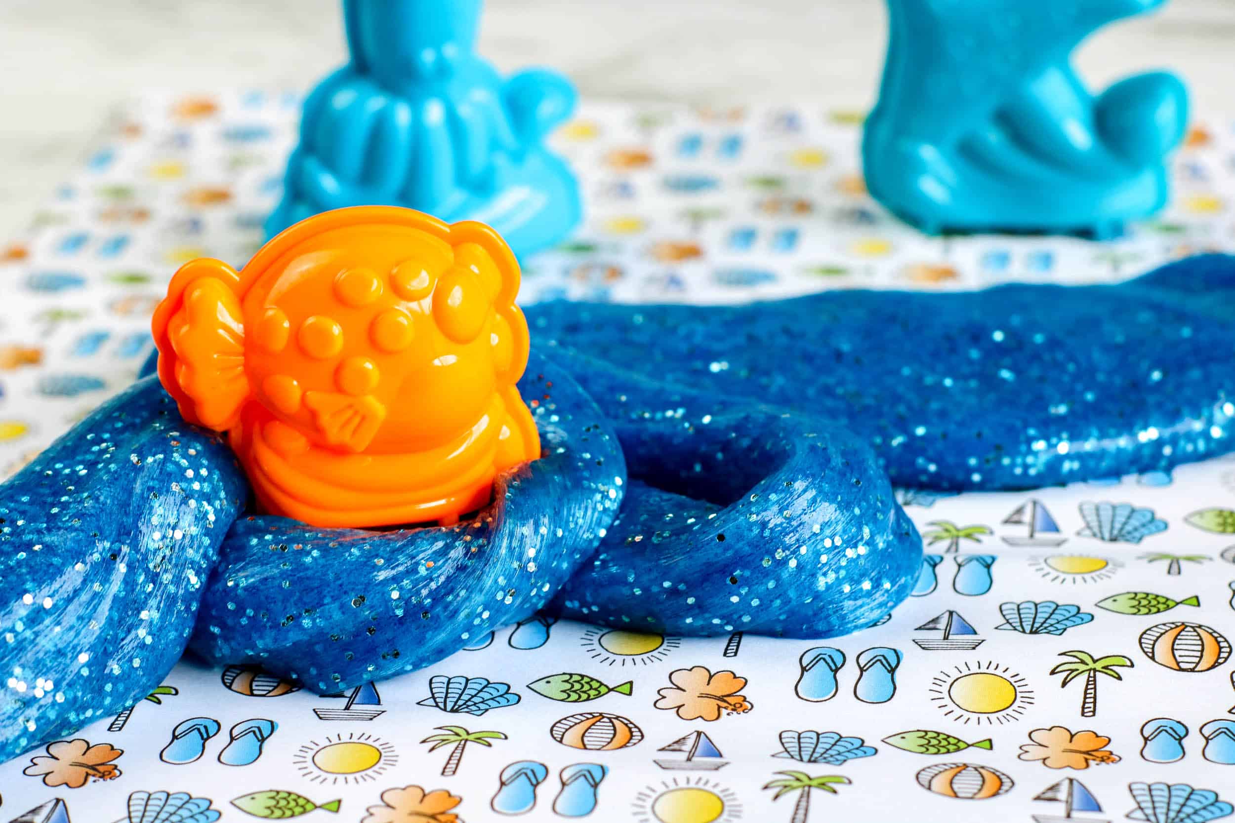 This sparkly blue ocean slime is so satisfying to make and look at! Here's how to make it with just 6 ingredients.