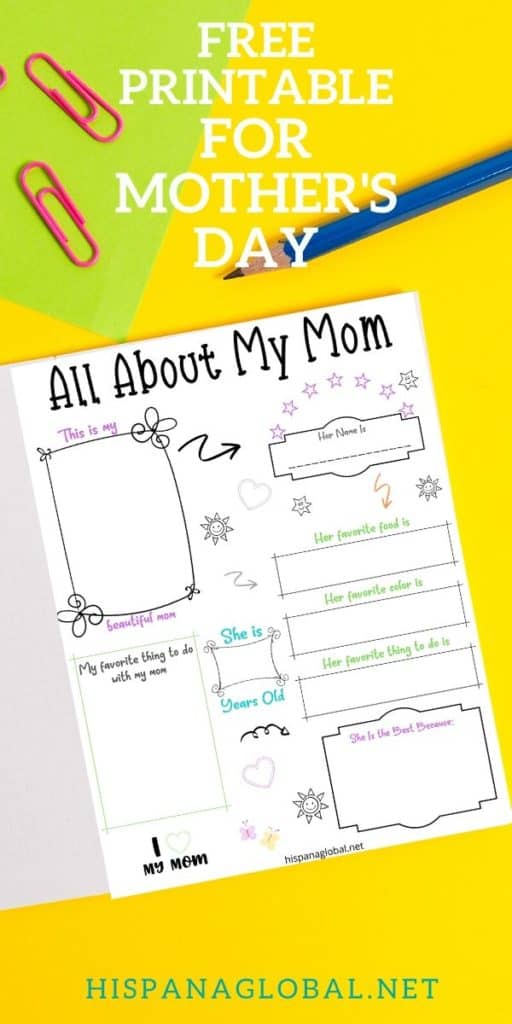 This free Mother's Day activity sheet is not only a cute printable, but it will also melt Mom's heart once kids fill it out.