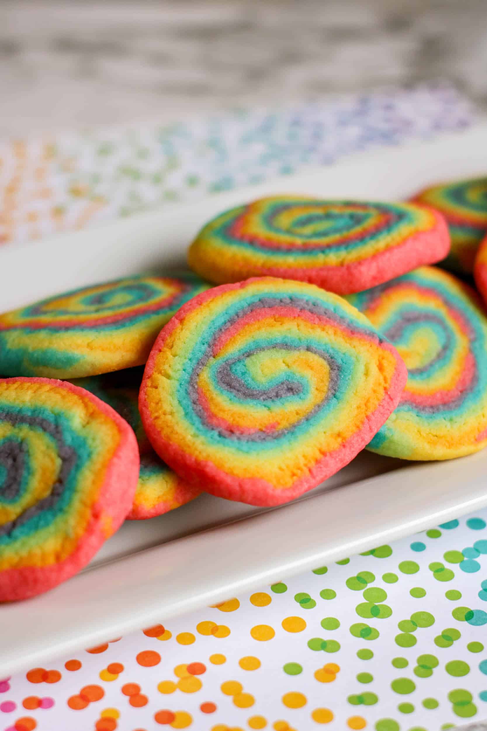 These delicious rainbow sugar cookies are colorful and are perfect for your next unicorn-themed or Pride party. 