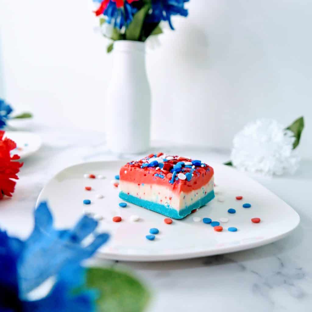 This colorful red, white and blue homemade fudge recipe is not only delicious, but it's also perfect for any patriotic or 4th of July celebration.