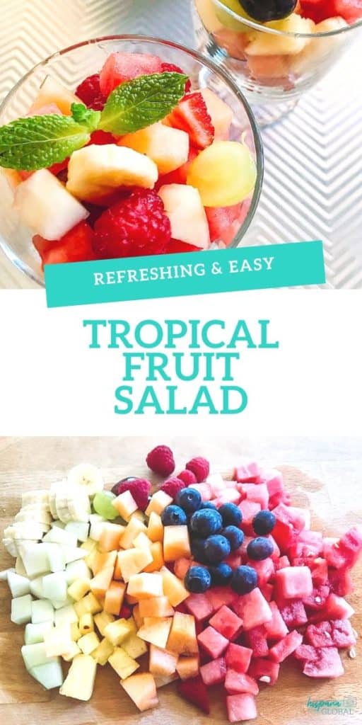 Need a healthy and refreshing treat? This tropical fruit salad is just what you need. Plus it's super easy to make. 