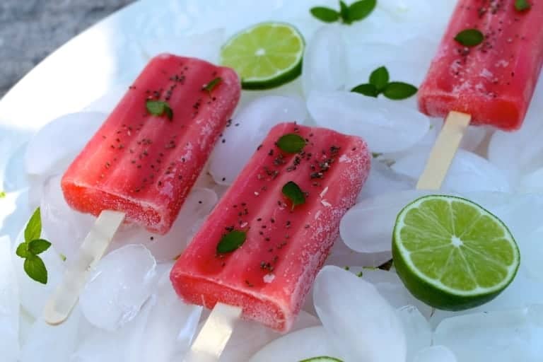 Watermelon popsicles with lime and mint are the perfect summer treat