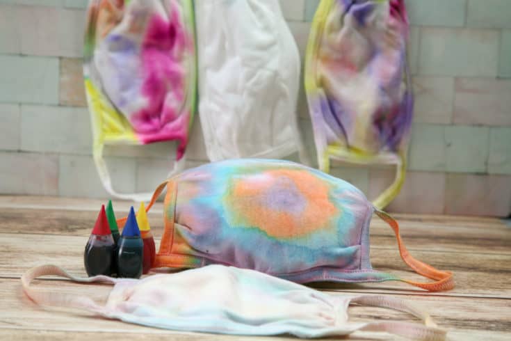 Make trendy tie dye masks at home with this easy DIY. Just use food coloring!