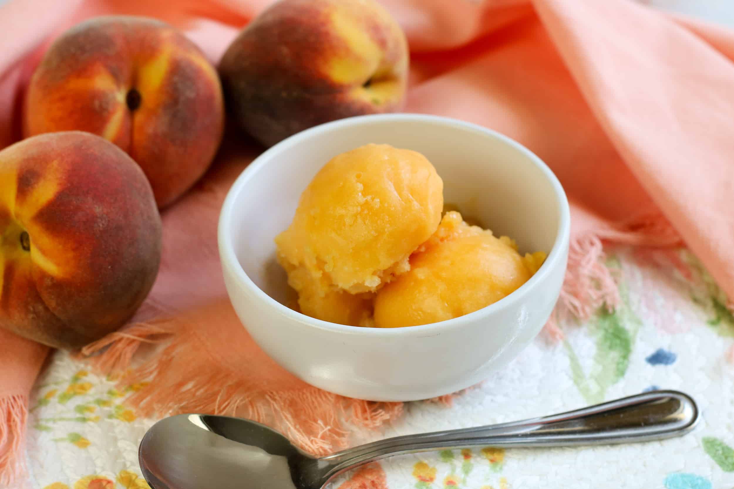Refreshing peach sorbet recipe