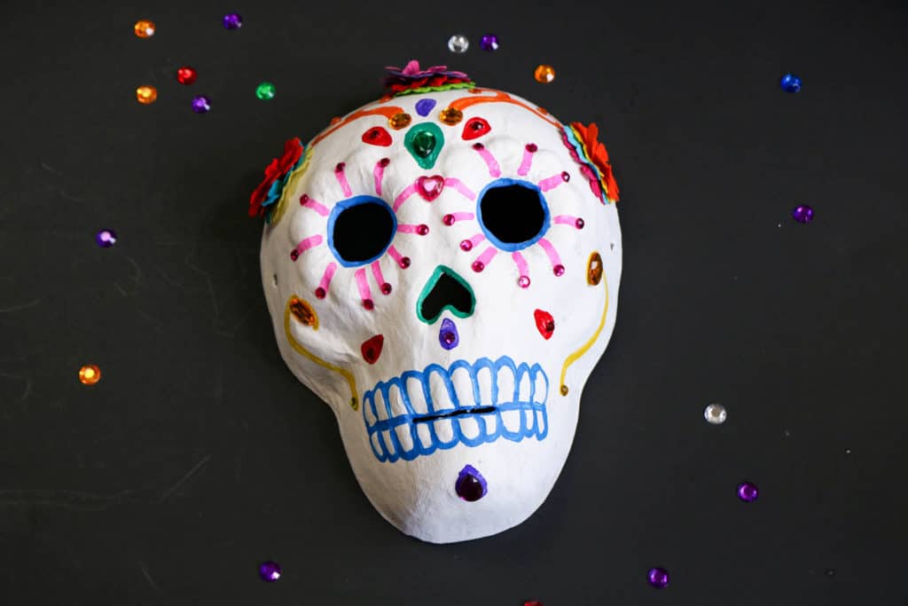 Mexican Folk Art Day of the Dead papier mache Skull 