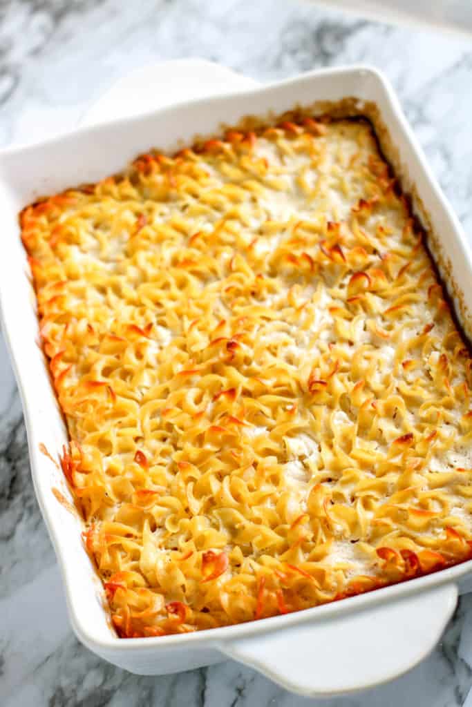 Anybody can make this traditional sweet noodle kugel recipe, which can be served hot or cold.