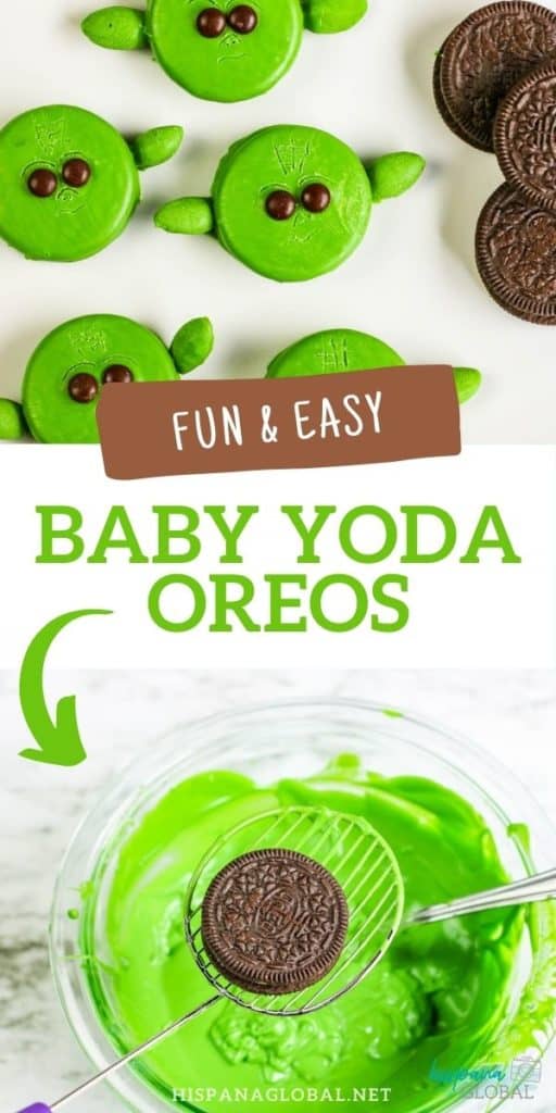 These Baby Yoda Oreos are perfect for any Star Wars celebration, a watch party for The Mandalorian's new season or even for Halloween. 