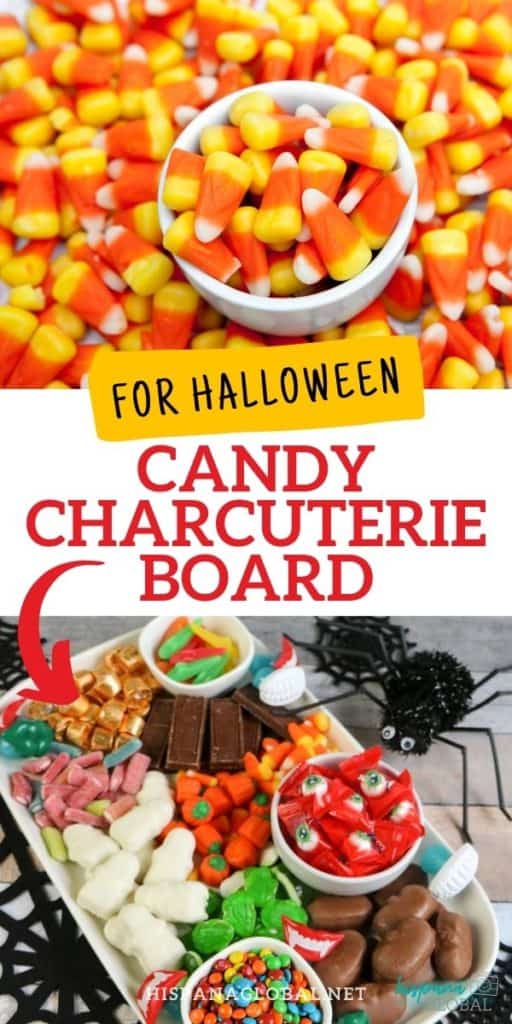 This colorful Halloween candy charcuterie board is the perfect way to serve spooky treats. It's also so easy to make!