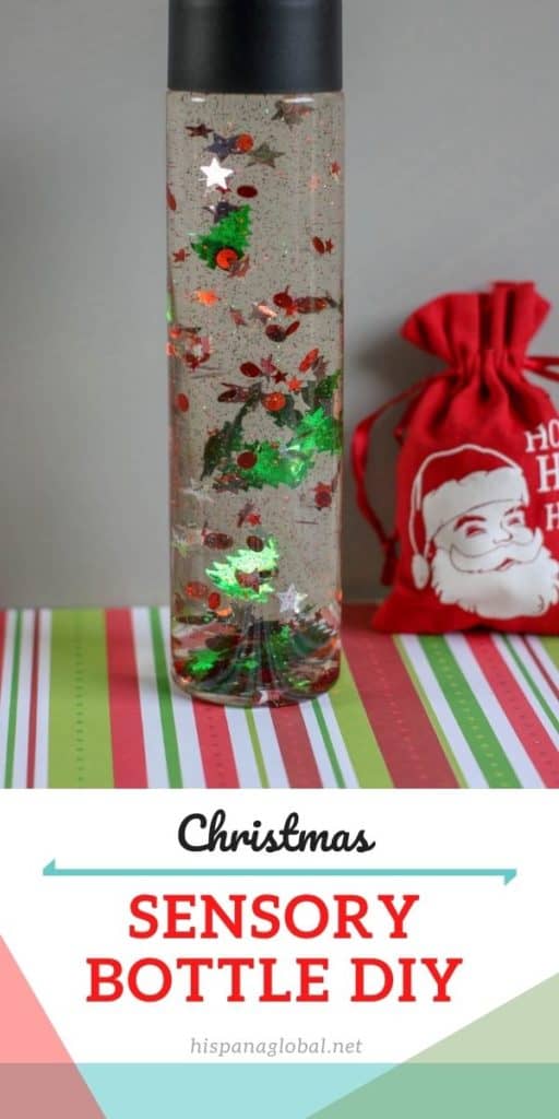 This Christmas sensory bottle is very simple and easy to make so children can have fun for hours.