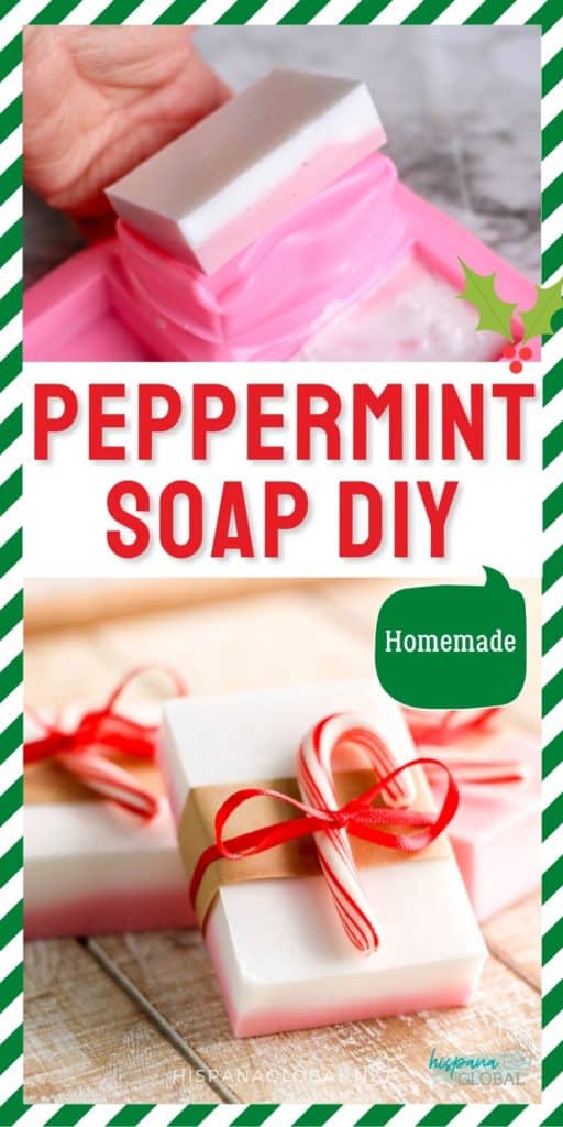 Whether to get you in the mood for the holidays or to make a lovely gift, learn how to easily make homemade peppermint soap. It smells so festive!