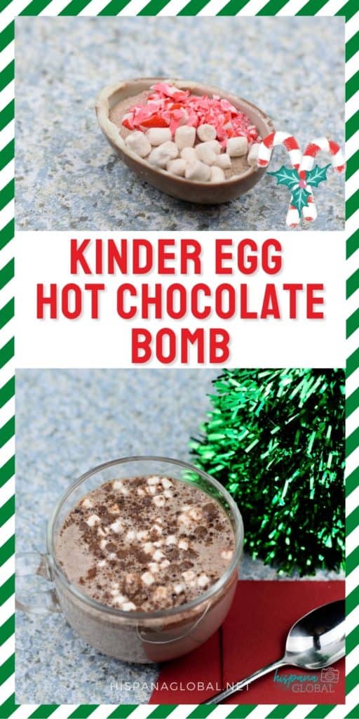 Make your own hot chocolate bombs in a few minutes using Kinder eggs or similar chocolate eggs. This recipe even has crushed candy cane!
