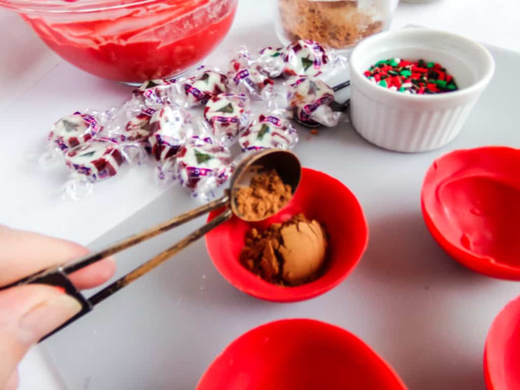 These are the most festive hot cocoa bombs you can make at home. They have hot chocolate, marshmallows, and nougat to create a delightful explosion of flavor and color.