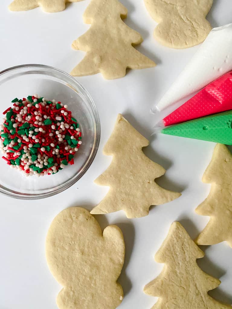This is the best glazed sugar cookies recipe because the shapes won't spread when you are baking them.