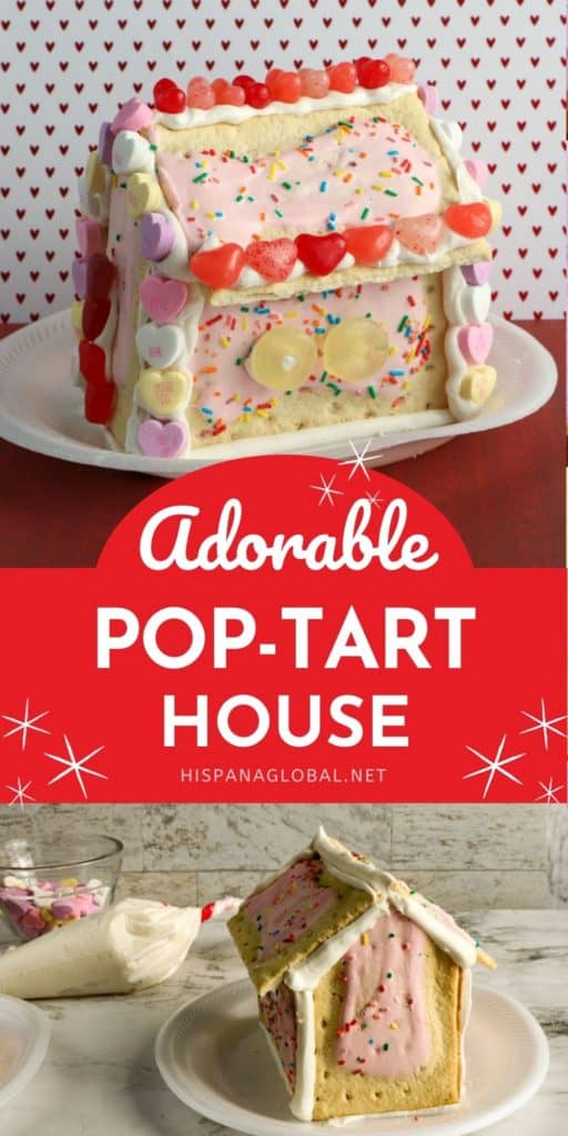 Learn how to make this yummy and adorable pop-tart house for Valentine's Day. It looks so beautiful on any table and is a great homemade gift.