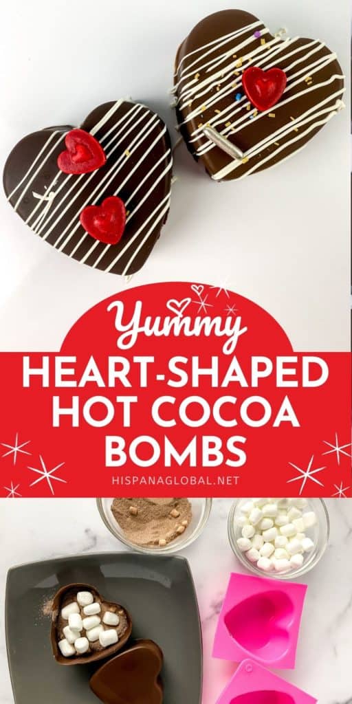 Heart shaped hot cocoa bombs
