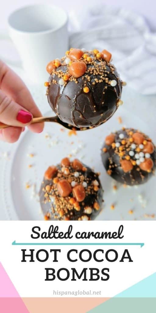 These homemade salted caramel hot cocoa bombs will change the way you drink hot chocolate forever. They are simply irresistible! And you can even substitute the caramel candy for dulce de leche.