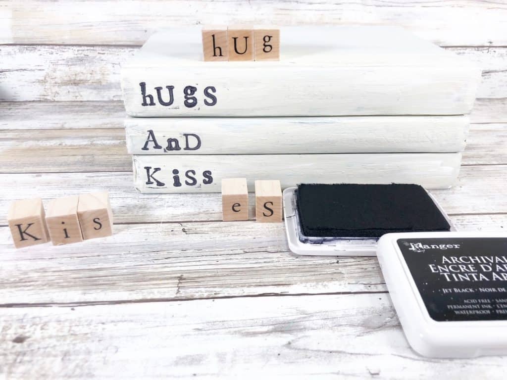 This adorable Hugs and Kisses book stack DIY will instantly allow you to create your own farmhouse style home décor with a sweet message.