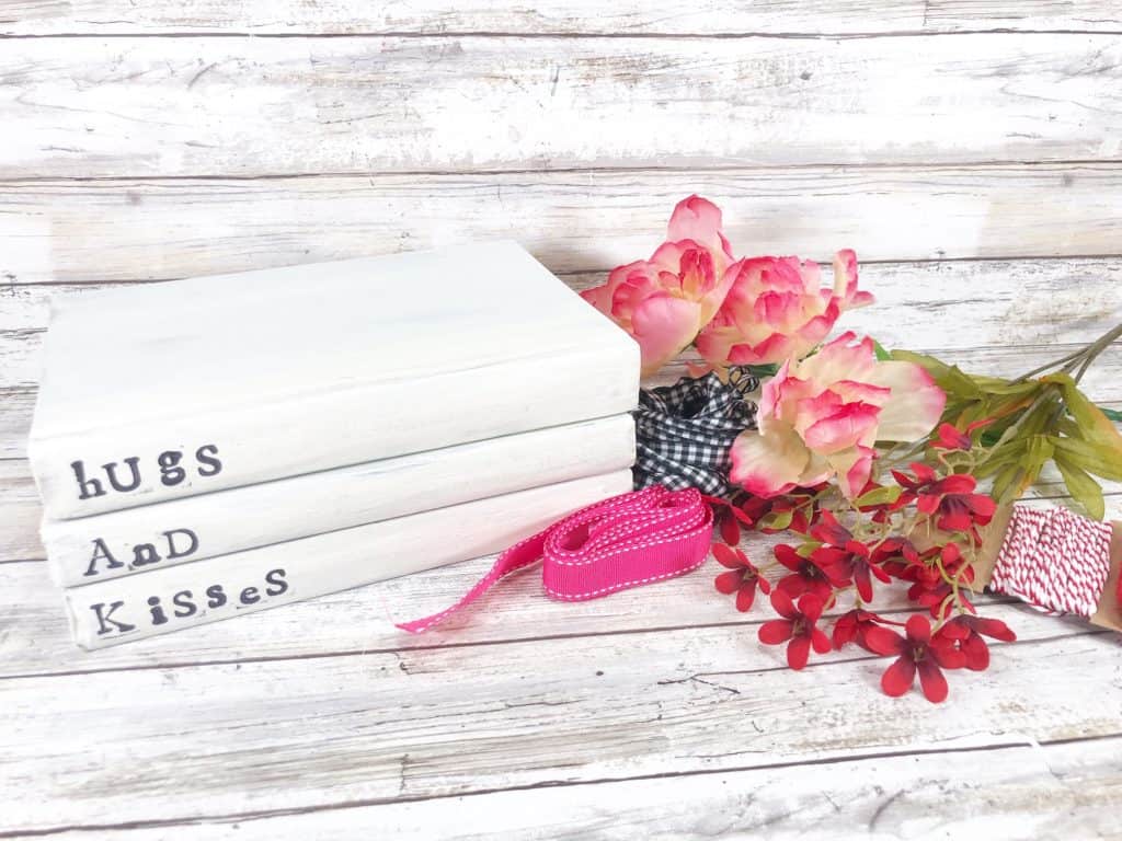 This adorable Hugs and Kisses book stack DIY will instantly allow you to create your own farmhouse style home décor with a sweet message.