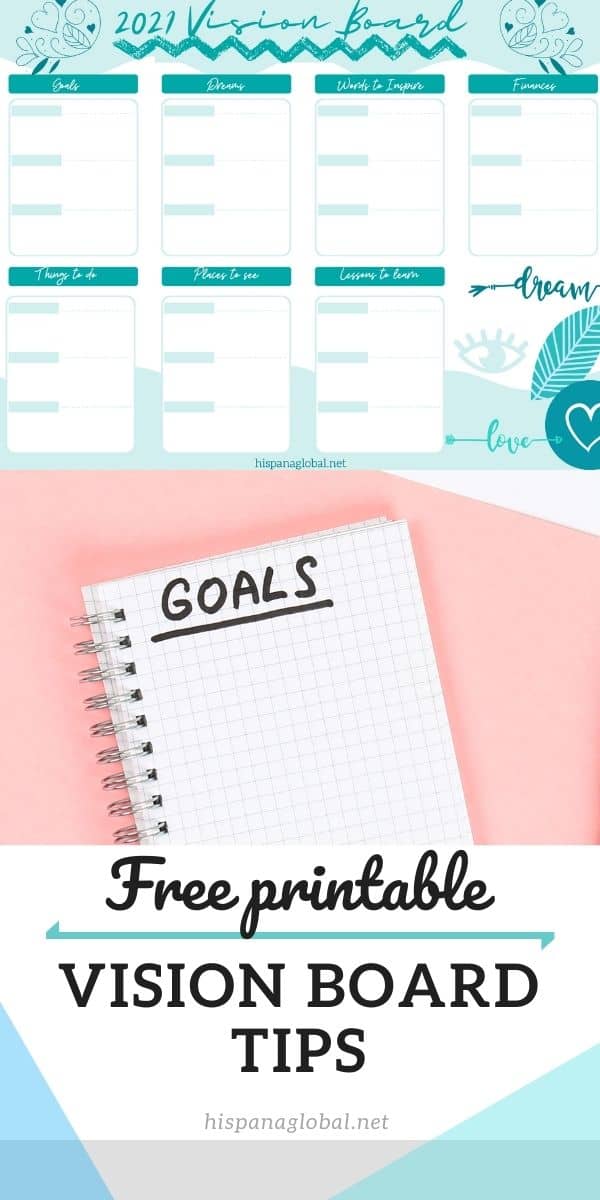 Free Vision Board Printable to Achieve Your Goals - Hispana Global