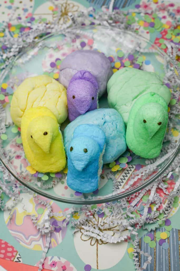 Peeps playdough is a fun and easy 3 ingredient DIY, perfect for Easter. This edible playdough recipe will provide hours of fun for children!