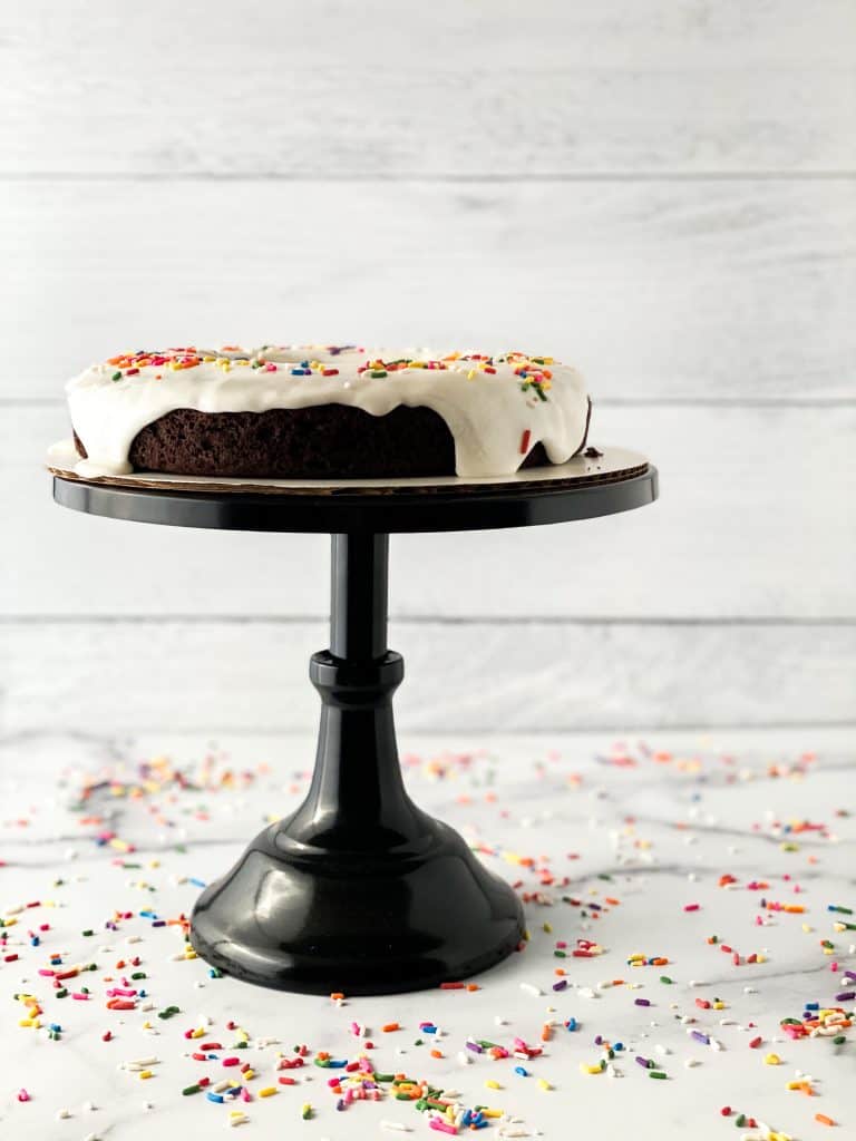 3 ingredient chocolate cake with homemade frosting