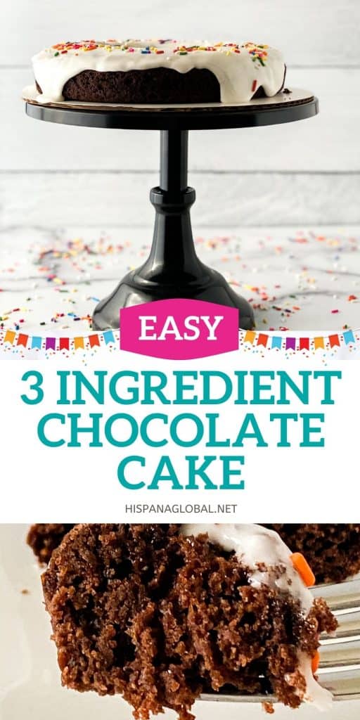 Bake a delicious chocolate cake using just 3 ingredients! It is so easy it will only take you 5 minutes to make the batter.