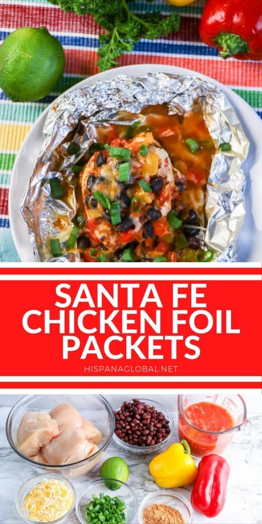 When it comes to chicken foil packets recipes, it doesn't get any easier or yummier than this one. If you like tacos or fajitas, you will love this Santa Fe chicken foil packet meal.