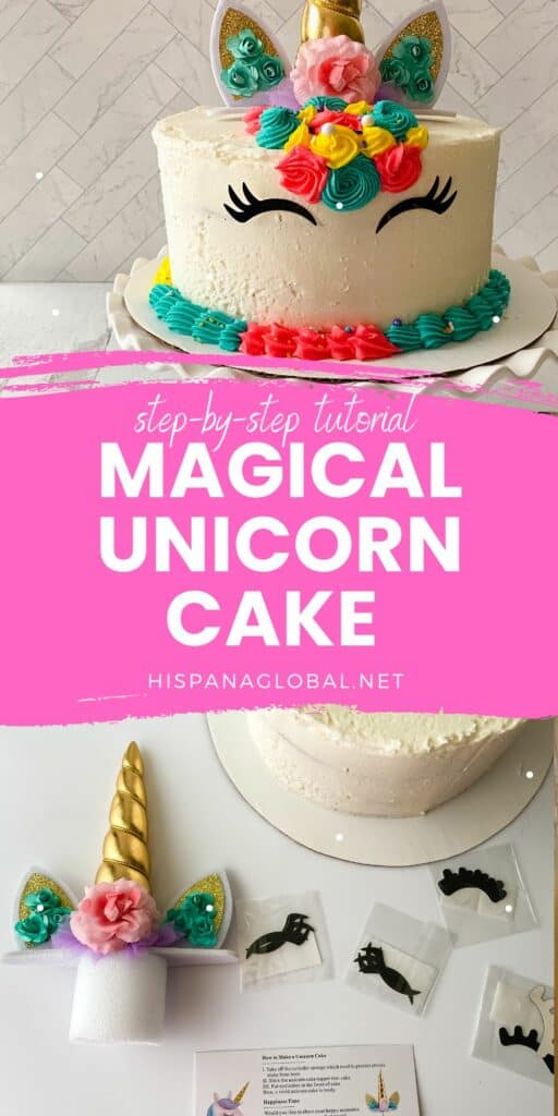 Magical unicorn cake tutorial with step by step instructions