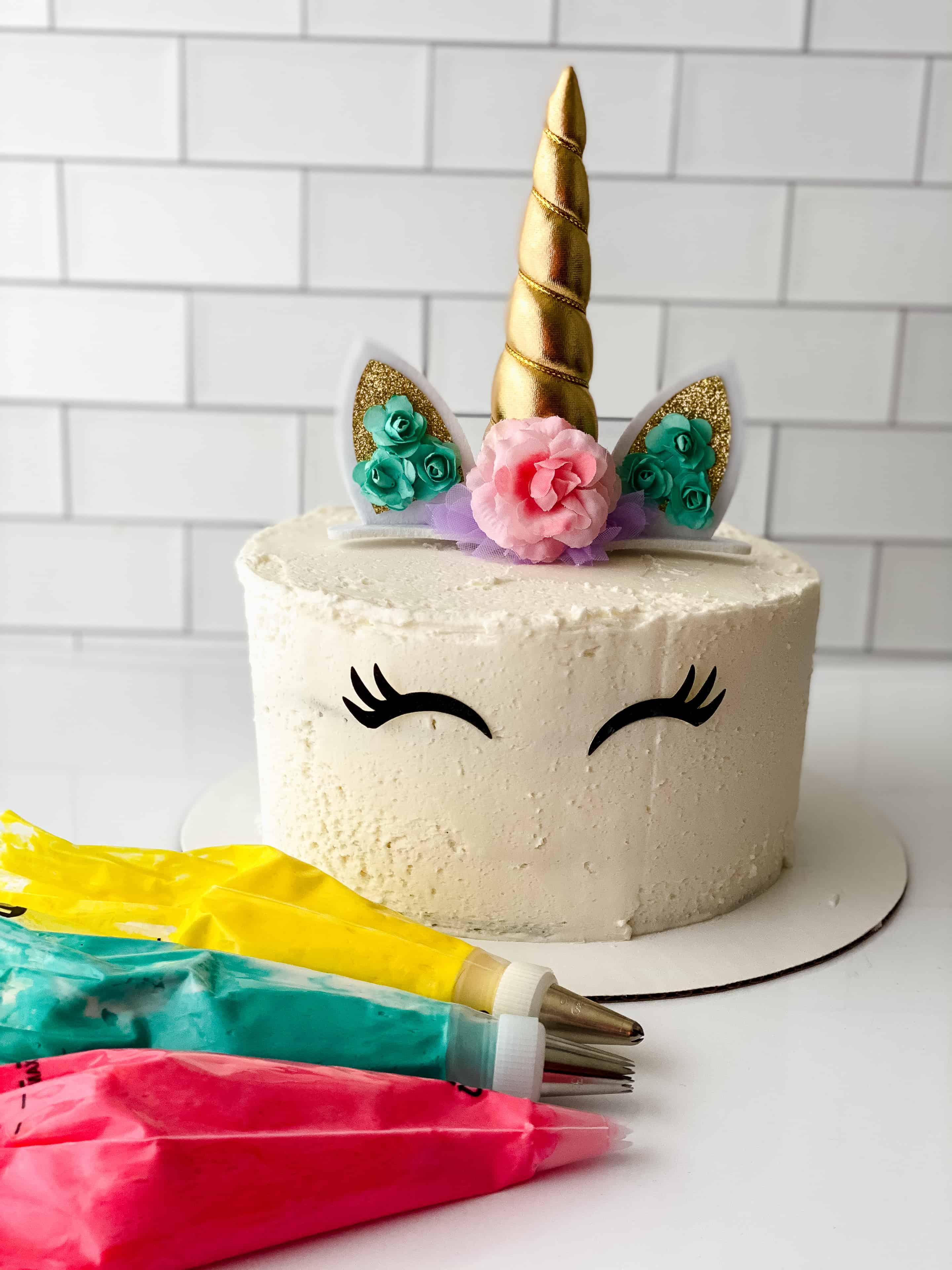 Easy DIY Unicorn Birthday Cake with Flowers - Better Life Blog