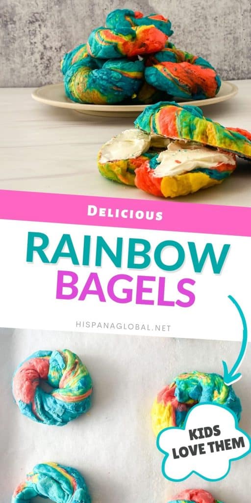 Have you made rainbow bagels? A swirl of color in every single bite. Give these homemade bagels a try. They're delicious with your favorite spreads.