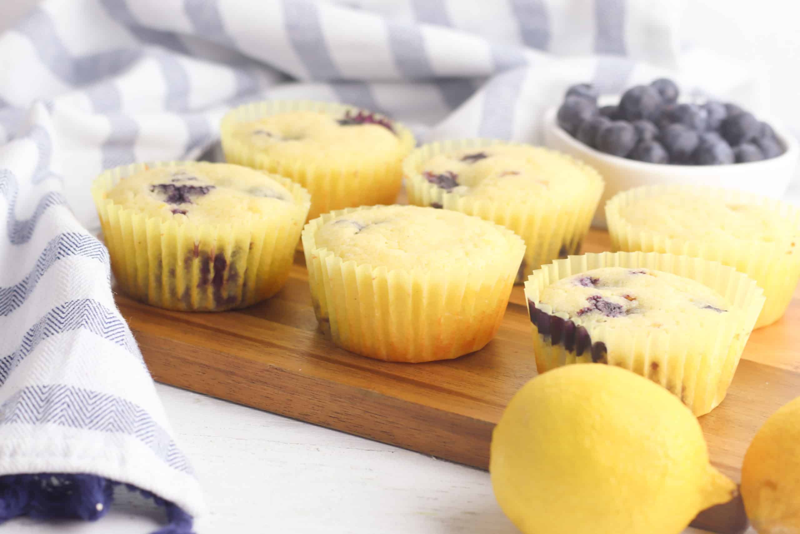 The best gluten free lemon blueberry muffins you will ever taste. Make them with this easy recipe.