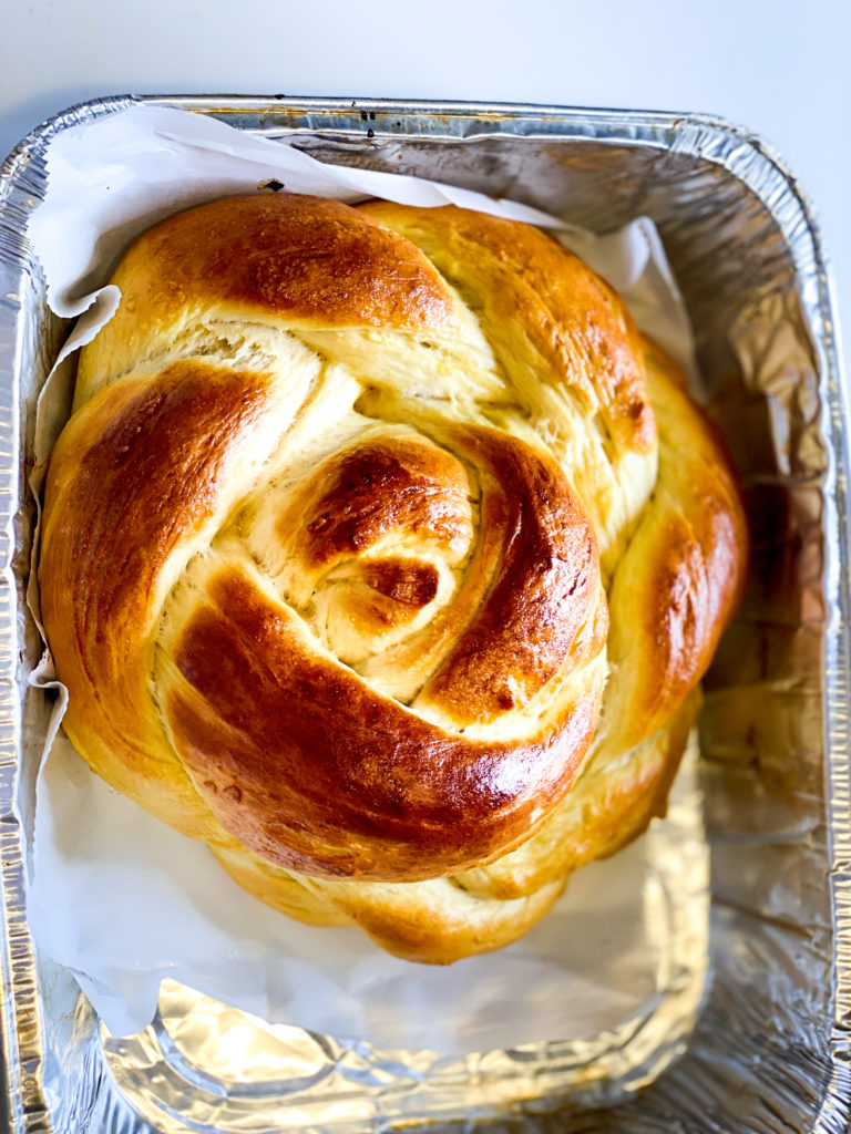 Learn the easiest way to make round challah bread for Rosh Hashanah, the Jewish New Year. Your home will smell like a bakery!