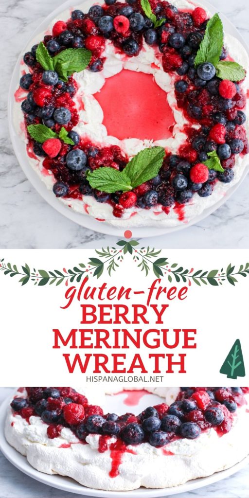 Holiday berry meringue wreath