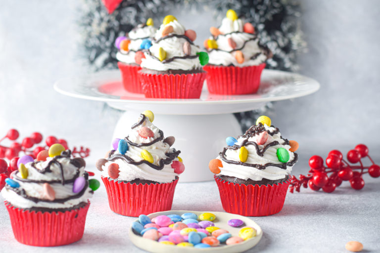 Adorable Christmas Light Cupcakes From Scratch