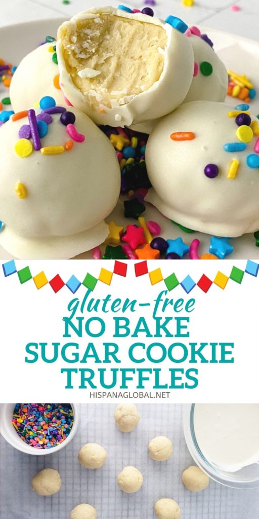 Need a delicious dessert that is gluten-free and kid-approved? These no bake sugar cookie truffles are perfection. 