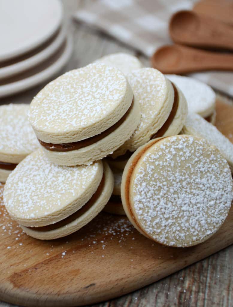 Alfajores are the most delicious South American cookies. They're filled with dulce de leche. Here's the best recipe!