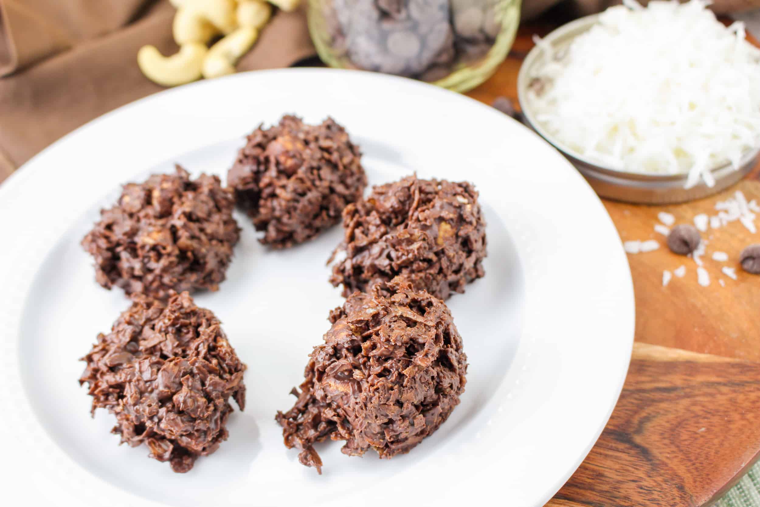 These delicious and easy chocolate coconut clusters only need three ingredients. They are so good! Plus, they're gluten-free and a great Passover treat.