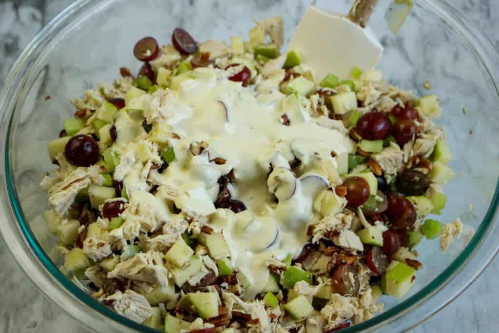 The best fancy chicken salad recipe with pecans, apples and grapes