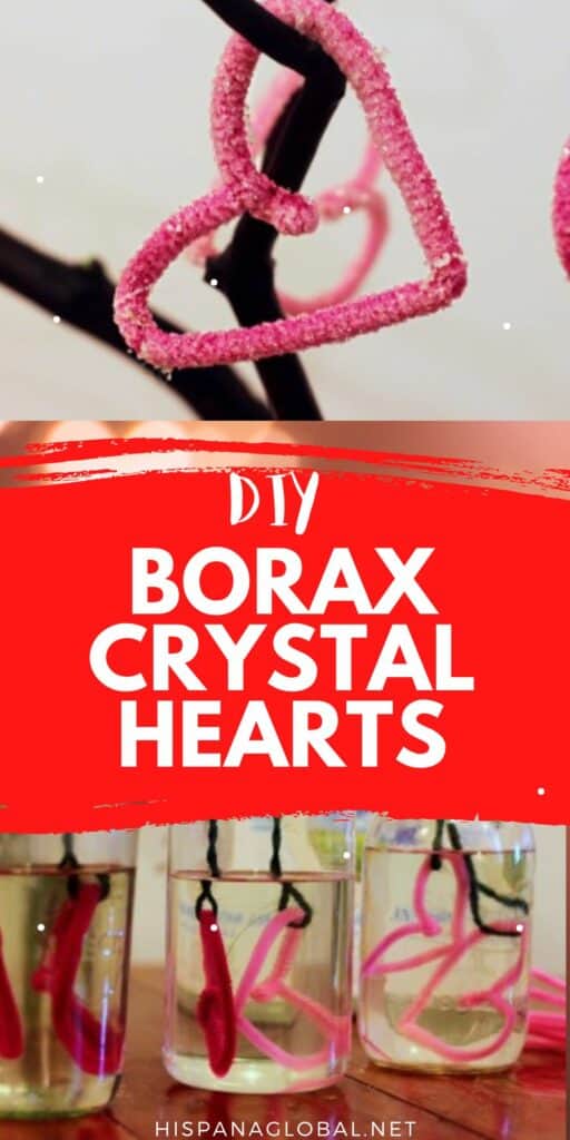 Looking for an original and fun craft for Valentine's Day? Make beautiful crystal borax hearts with this easy DIY.