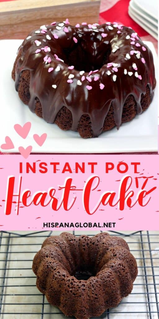 This Instant Pot heart cake is the perfect treat for Valentine's Day or any sweet celebration. The delicious chocolate ganache is also super easy to make!