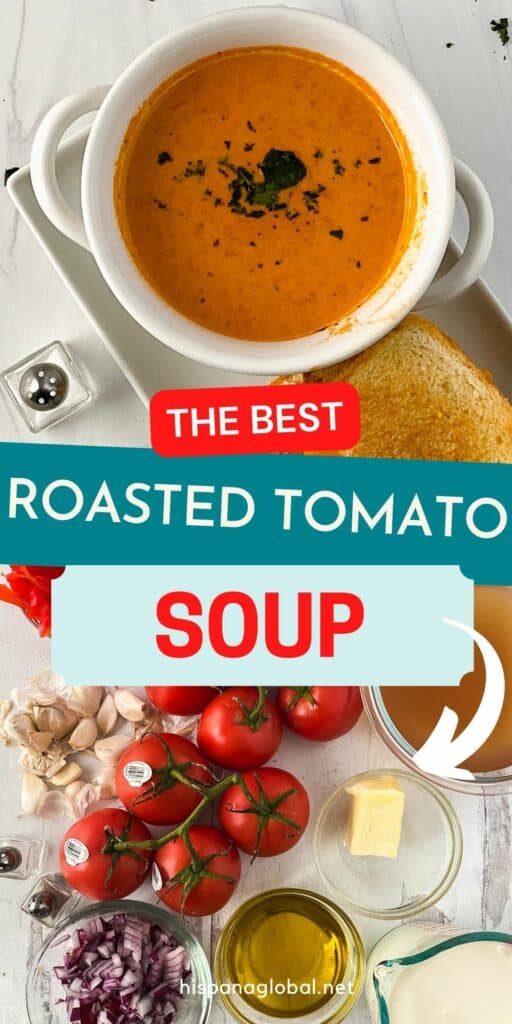 The best homemade roasted tomato soup recipe is also easy to make. The fresh tomatoes and peppers are roasted in the oven with garlic for a flavorful mix.