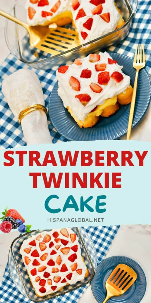 This no bake strawberry Twinkie cake is the perfect summer dessert. It's also so easy to make!
