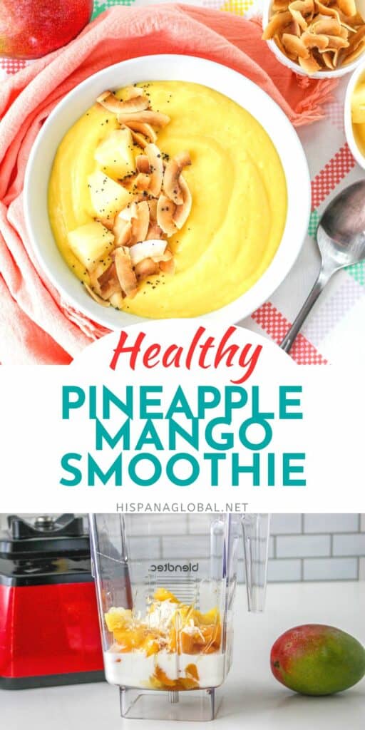 Whether you're looking for a quick and easy breakfast option or a satisfying snack, this high protein healthy mango pineapple smoothie  recipe will delight your taste buds. 