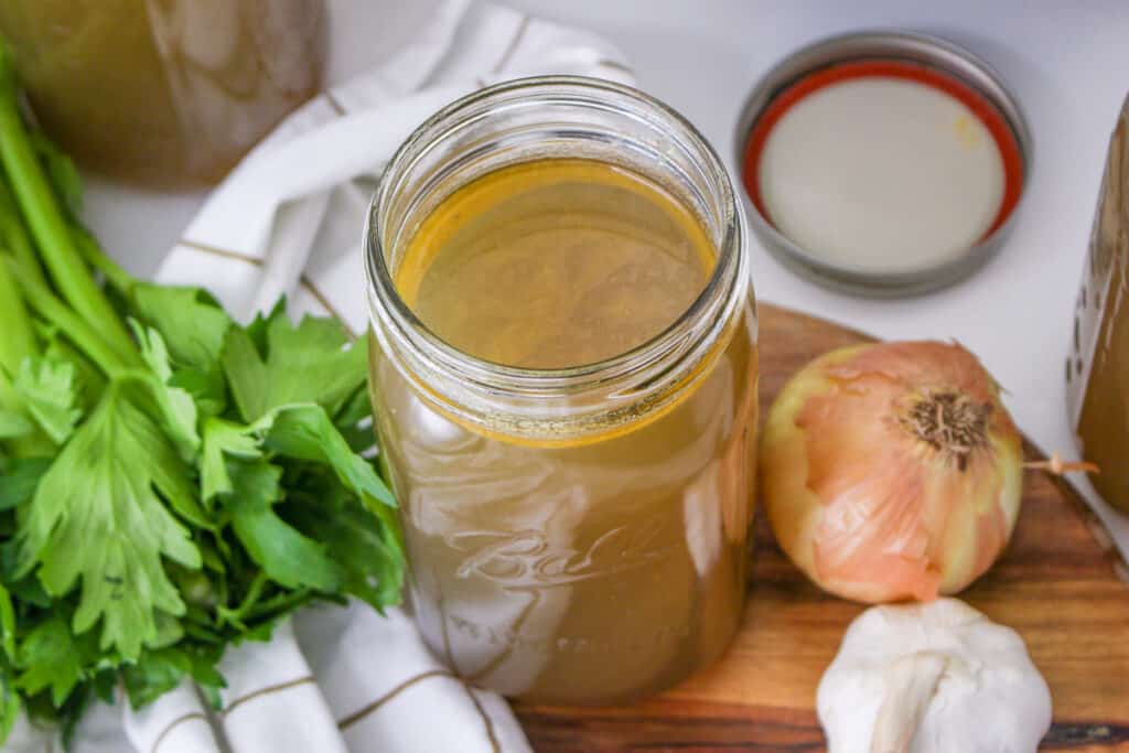 Did you know you can effortlessly make homemade chicken bone broth in your Instant Pot? My personal favorite recipe will guide you step by step and only take five minutes of prep time!