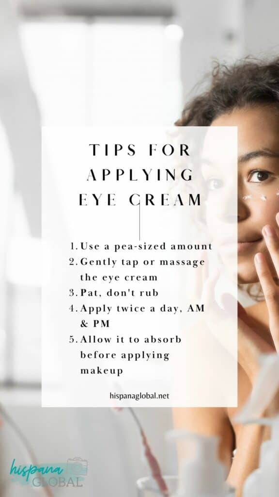 Tips for applying eye cream