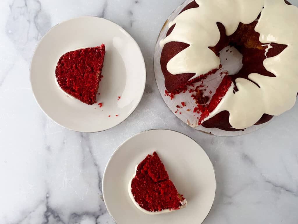 Discover the art of making a delectable Red Velvet Pound Cake from scratch with our easy-to-follow recipe. Savor the velvety texture and rich flavors, complemented by a tantalizing cream cheese glaze. 